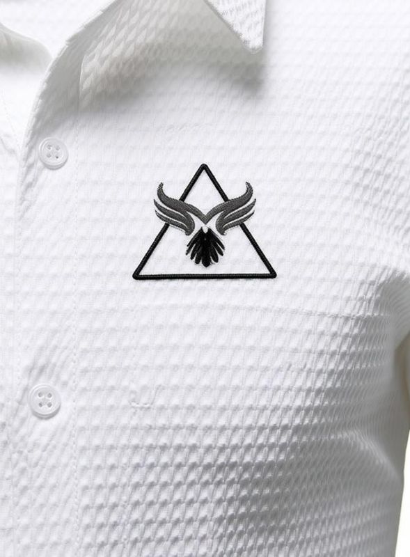 Marmic fab men self design casual white shirt - Pathoos 