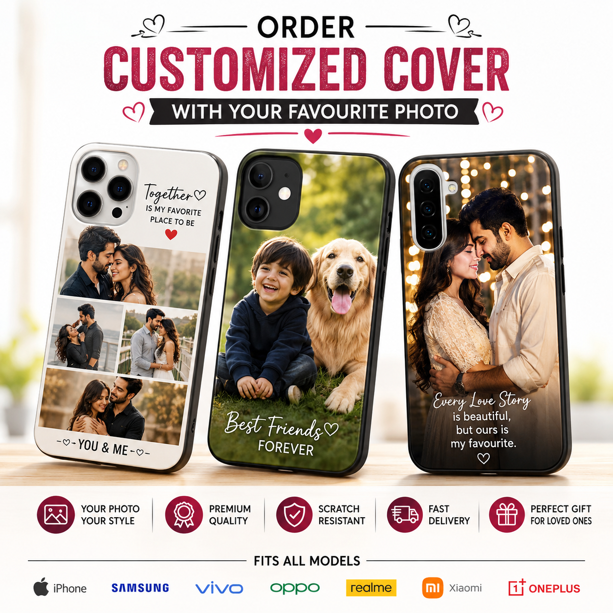 Customized Personalized Photo Printed Mobile Back Cover For Mostly (All Modal) - Pathoos 