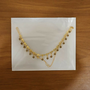 Gold Tone Beaded Drop Necklace with Elegant Fringe Design - ShaZi Collections