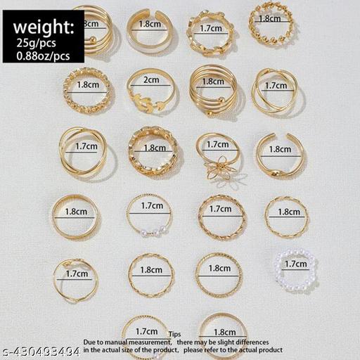 Anniversary Gift From Jewels Galaxy Gold Plated Set of 21 Stackable Rings - ShaZi Collections
