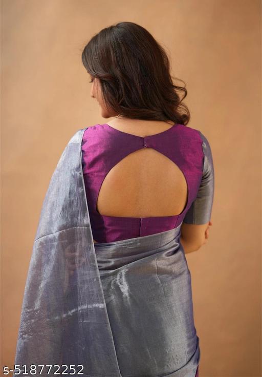 Woven Handloom 100 % Pure Hap Hap Tissue Cotton Saree - The Auric Edit