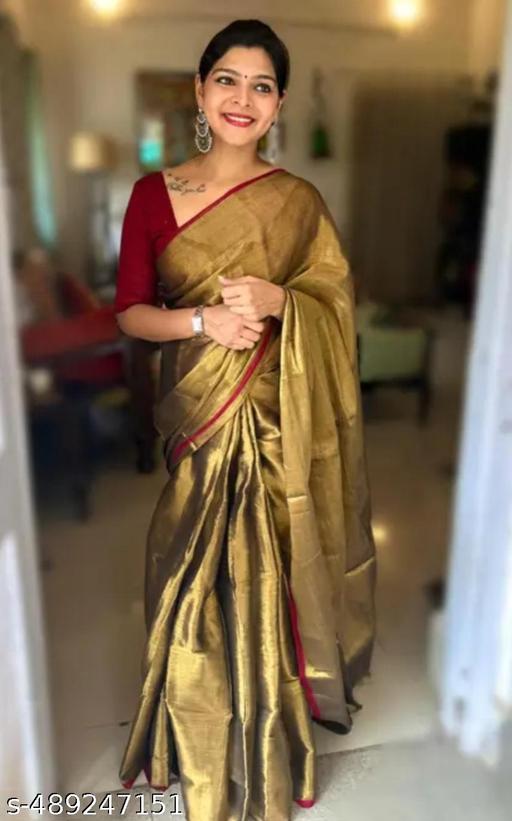 Very soft and comfortable tissue cotton sari - The Auric Edit