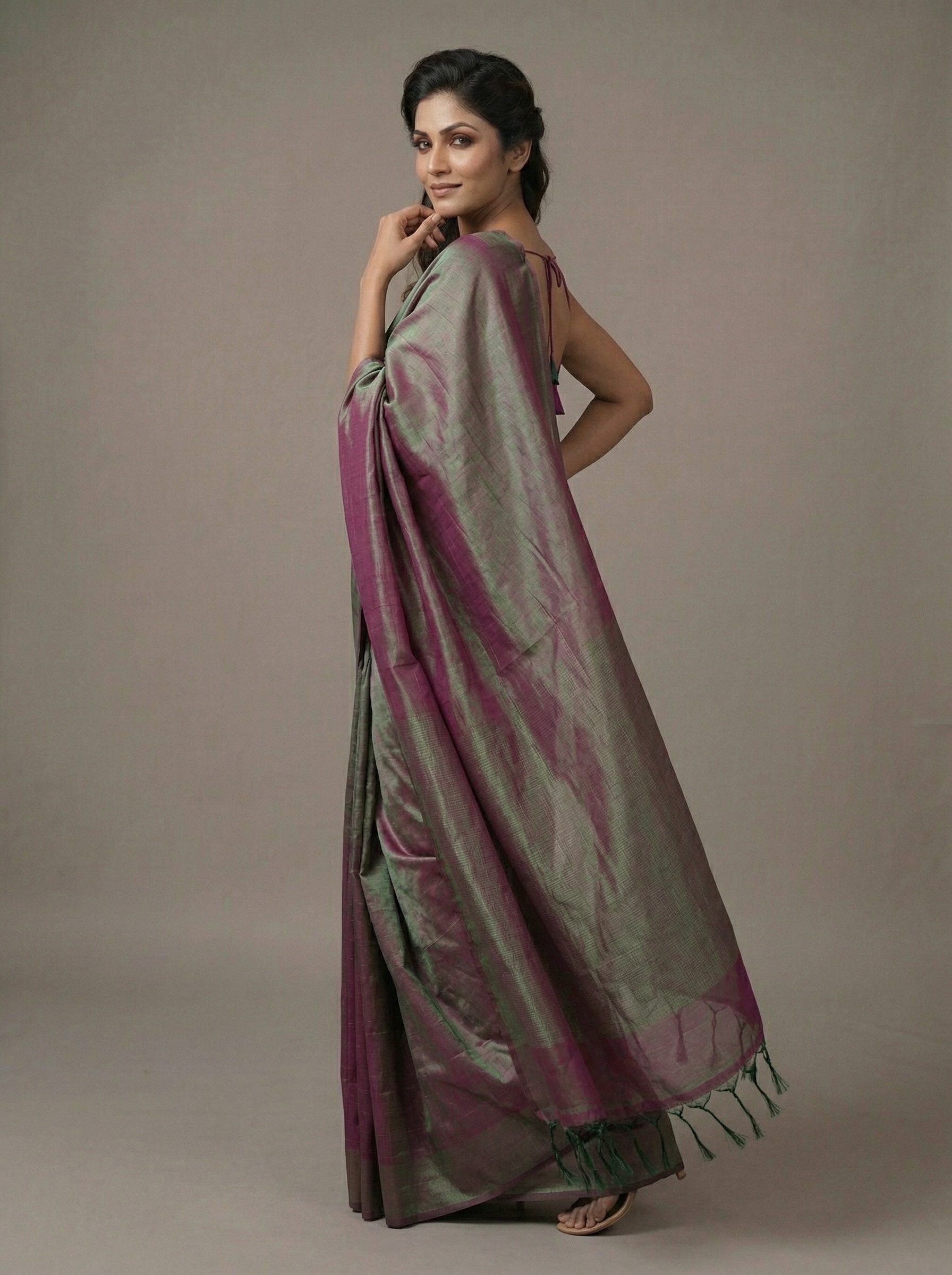 Premium Dual Tone Tissue Silk Saree with Running Blouse – Ultra Soft Finish