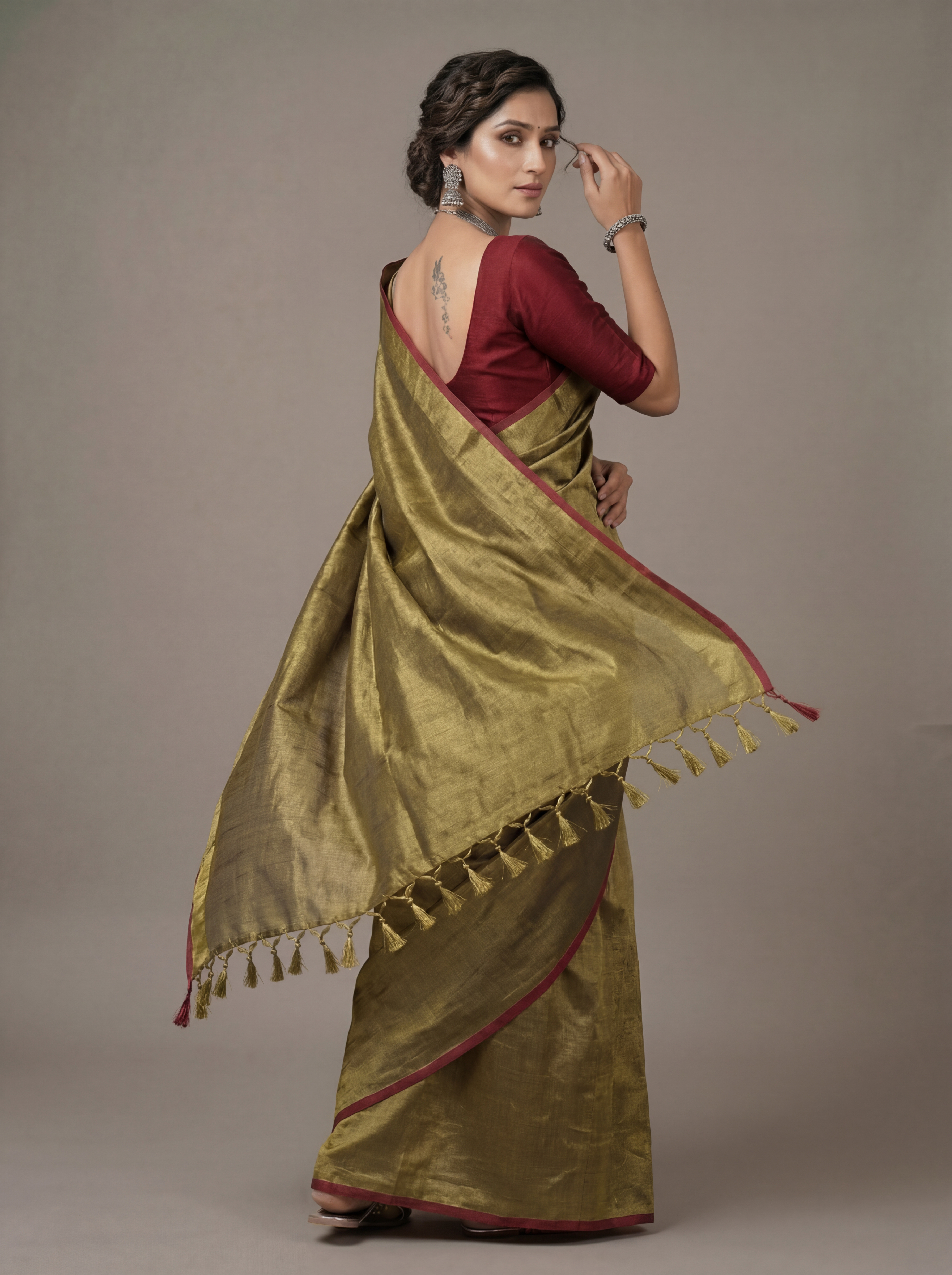 Elegant Tissue Silk Saree with Running Blouse – Soft Lightweight Premium Finish