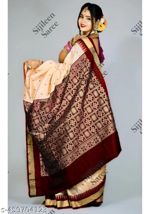Soft Texture and Smooth Papa Silk Sambhalpuri Saree With Eye Catching Allover Resham Woven Pallu and BP / Sambhalpuri Allover Buti Saree/ Papa Silk Saree - amamestyle