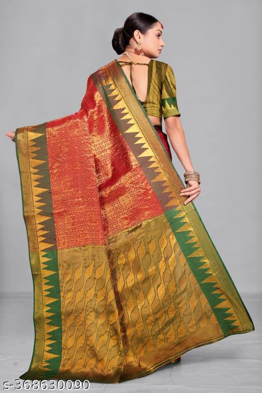 Banarasi silk saree with jacquard blouse - amamestyle