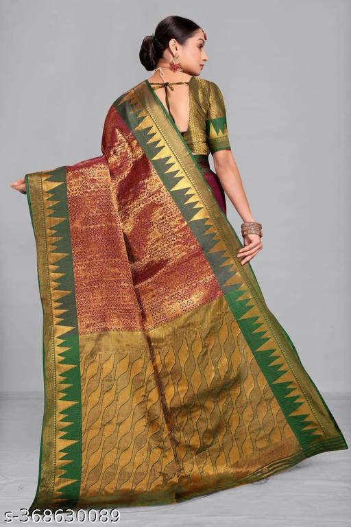 Banarasi silk saree with jacquard blouse - amamestyle