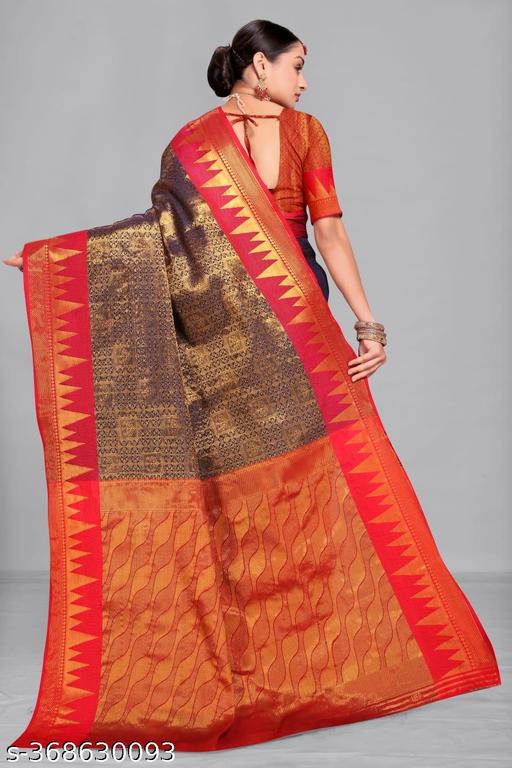 Banarasi silk saree with jacquard blouse - amamestyle