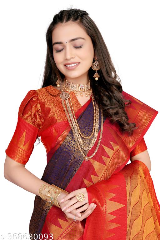 Banarasi silk saree with jacquard blouse - amamestyle