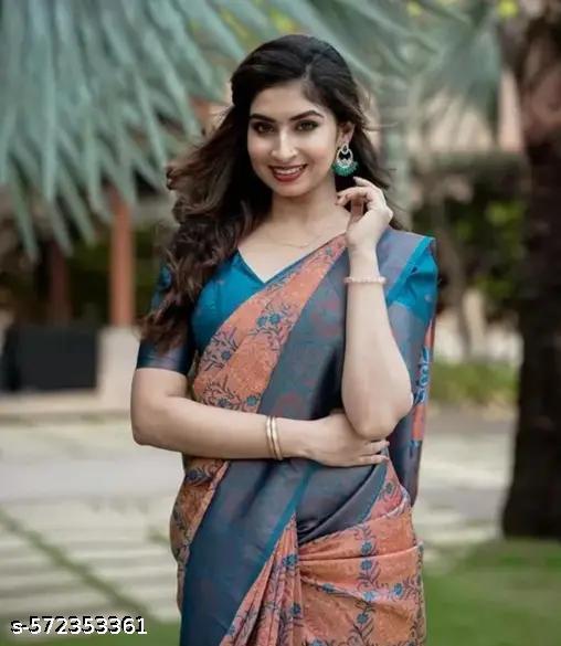 Multi Coloured kanjivaram Silk Saree - amamestyle