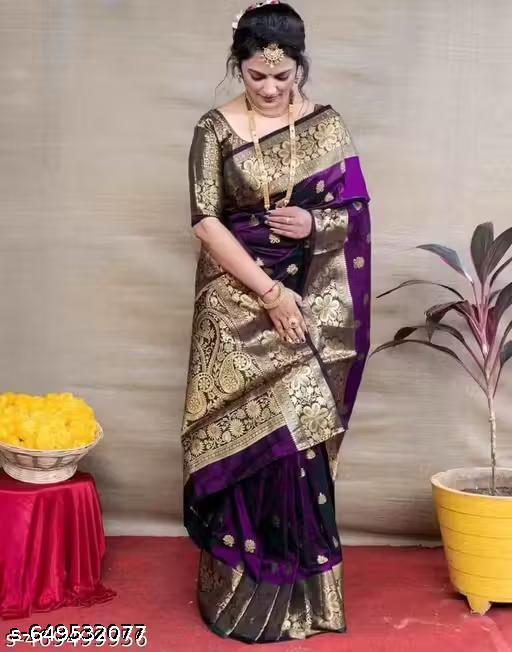 Fancy Banarasi Silk Saree For Women In Affordable Price - amamestyle