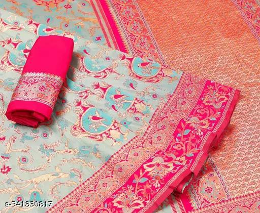 Multi Coloured kanjivaram  Aashtha Silk Saree - amamestyle