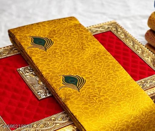 Beautiful Kanjeevaram Silk Big Border Zari Work Woven Sarees with Blouse Piece.. - amamestyle