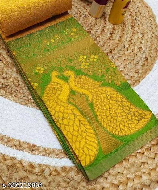 Beautiful Kanjeevaram Silk Big Border Zari Work Woven Sarees with Blouse Piece.. - amamestyle