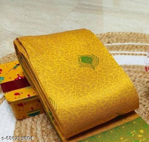 Beautiful Kanjeevaram Silk Big Border Zari Work Woven Sarees with Blouse Piece.. - amamestyle