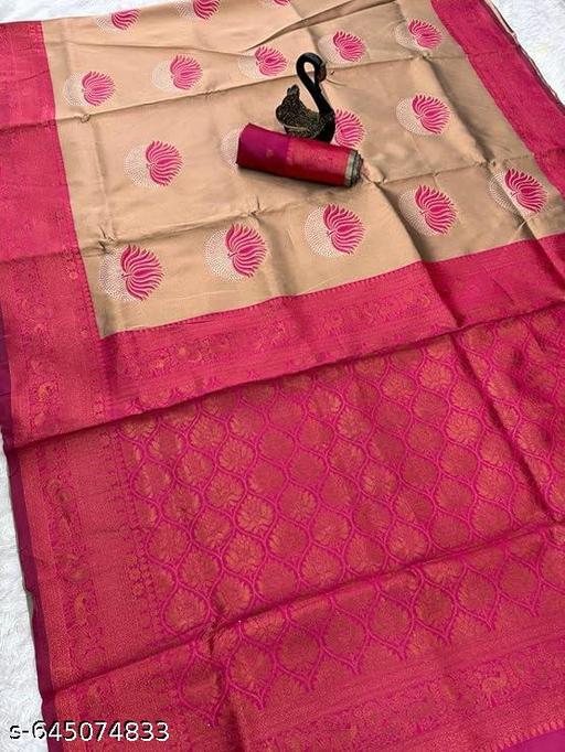 "Floral Woven Saree with Bold Rose Motifs and Contrasting Border | Festive & Party Wear Saree" - amamestyle