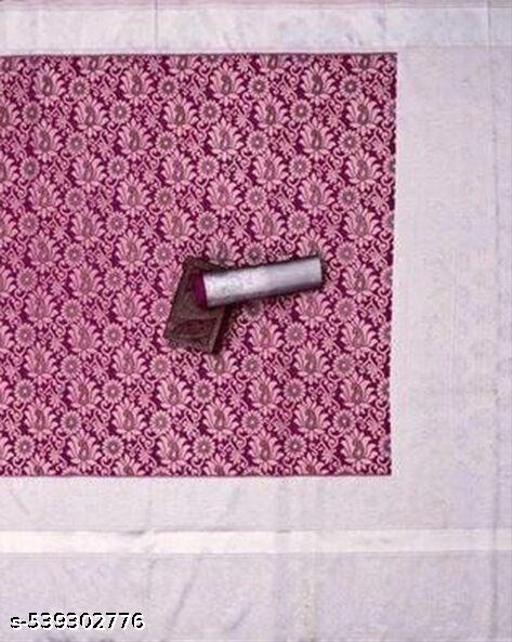 Beautiful Art Silk Jacquard Border Saree With silver Work On All Over The Saree And Unstitched Blouse For Women Wedding Wear Party and Running Use - amamestyle