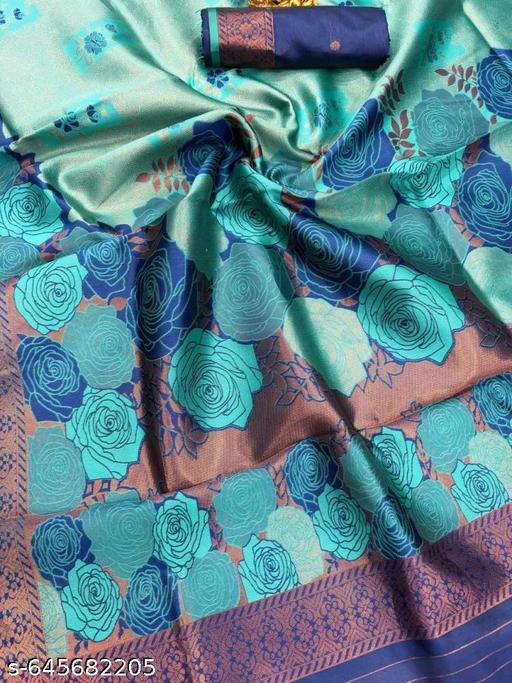 "Jacquard Floral Saree Featuring Artistic Rose Weaves and Trendy Design | Perfect for Festive Occasions" - amamestyle