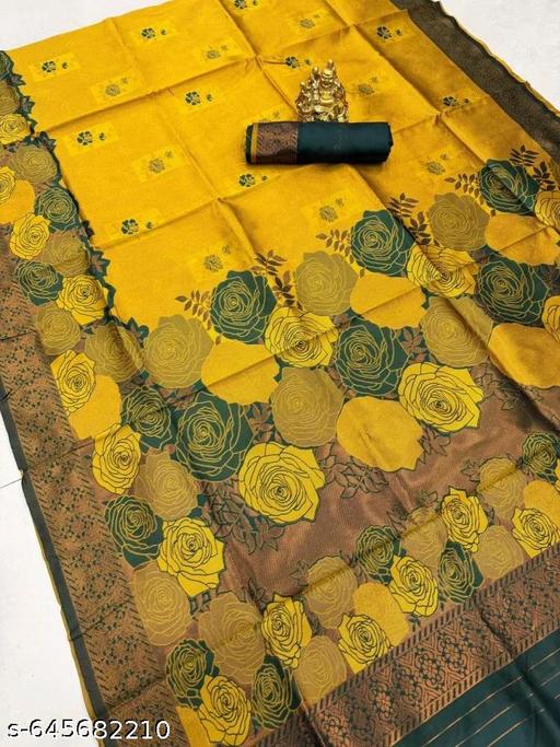 "Jacquard Floral Saree Featuring Artistic Rose Weaves and Trendy Design | Perfect for Festive Occasions" - amamestyle