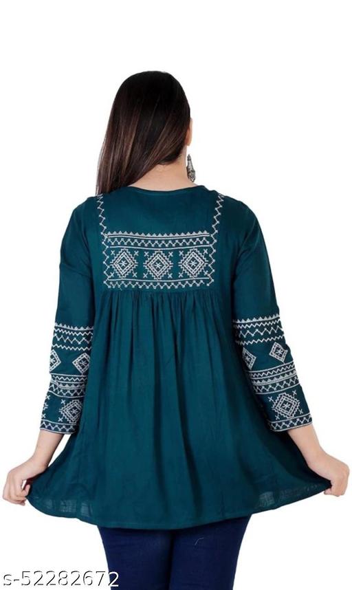 teal blue embroidered kurta - amamestyle