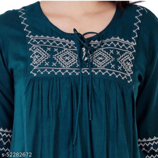 teal blue embroidered kurta - amamestyle