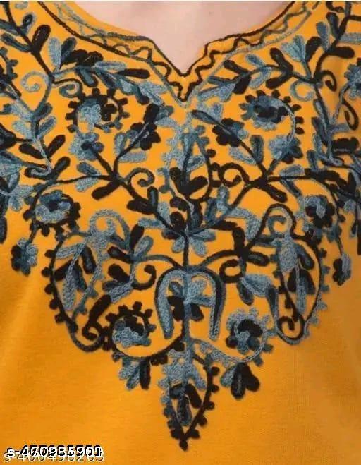aari,Embroidery Woolen kurti for women & girls - amamestyle
