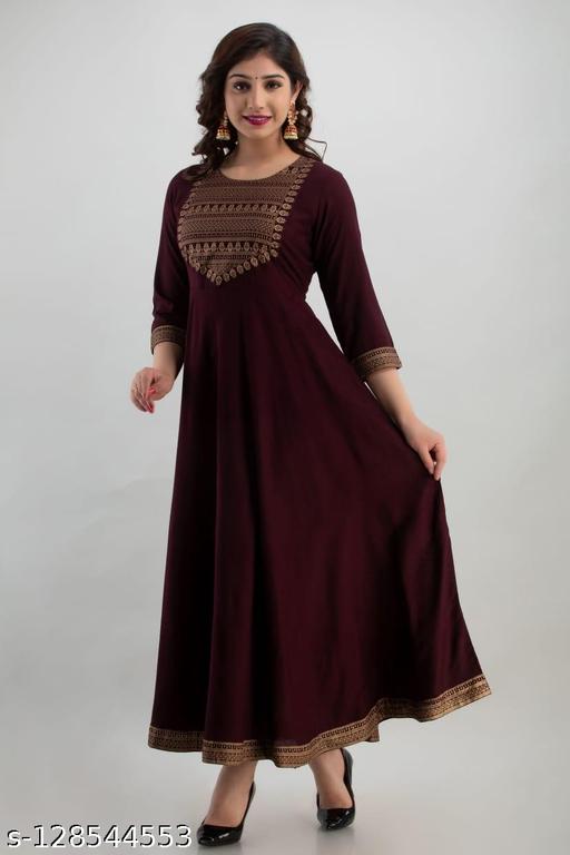 Women Rayon Printed Flared Kurta - amamestyle