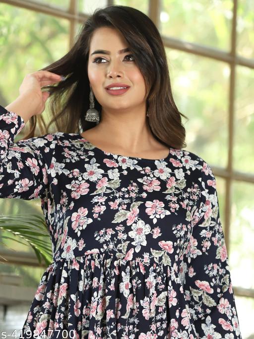 Printed long gown for women - amamestyle