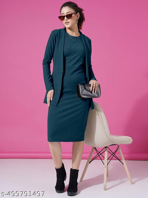 PARIDHAN Women Bodycon Teal (Aiir Force) Dress - amamestyle