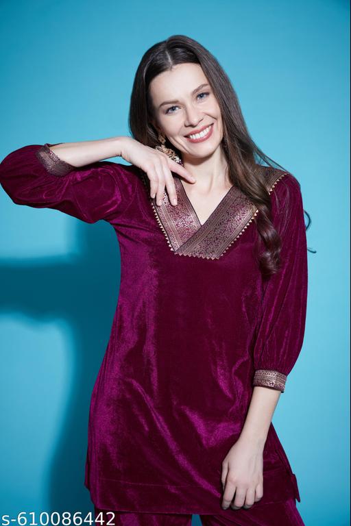 Elegance velvet kurta set  - amamestyle