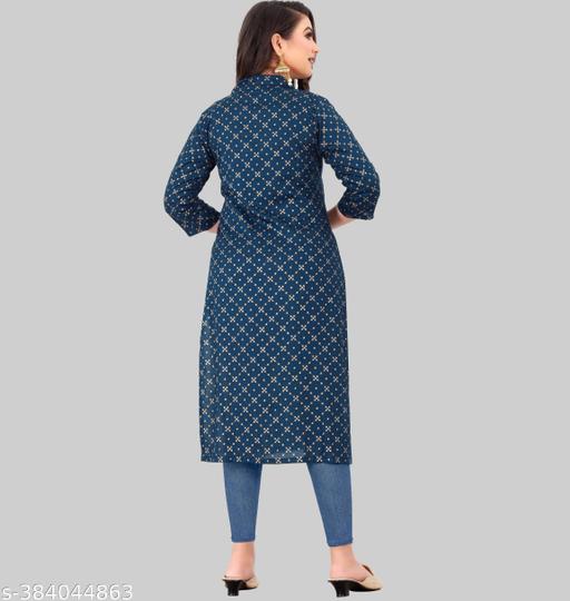 Rayon Cotton Women Printed Kurti - Myshopic 