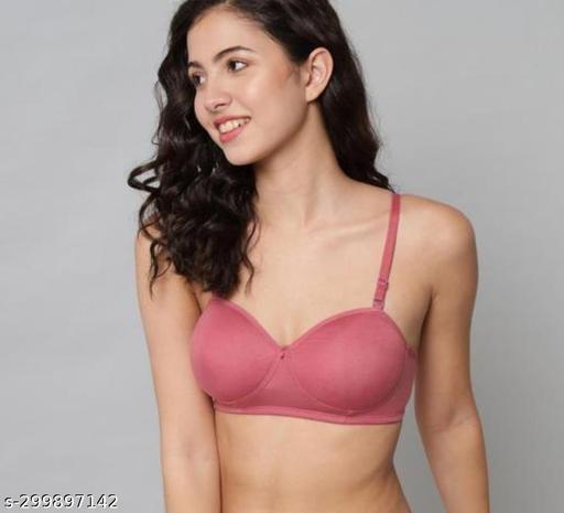 ANGELA COLLECTION Premium Women's Cotton Lightly Padded Full Coverage Non-Wired T-Shirt Bra Combo Pack Of 3 - Myshopic 