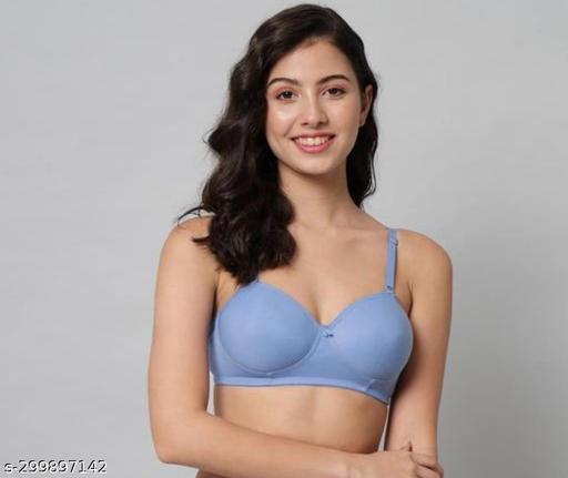ANGELA COLLECTION Premium Women's Cotton Lightly Padded Full Coverage Non-Wired T-Shirt Bra Combo Pack Of 3 - Myshopic 