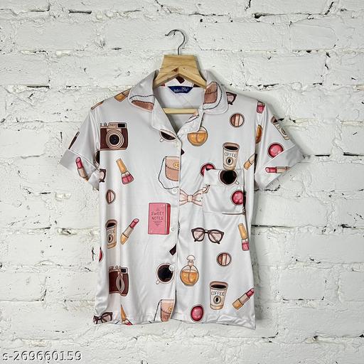 night suit combo of shirt, pajama & shorts. - amamestyle