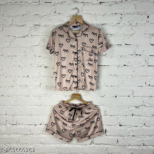 night suit combo of shirt, pajama & shorts. - amamestyle