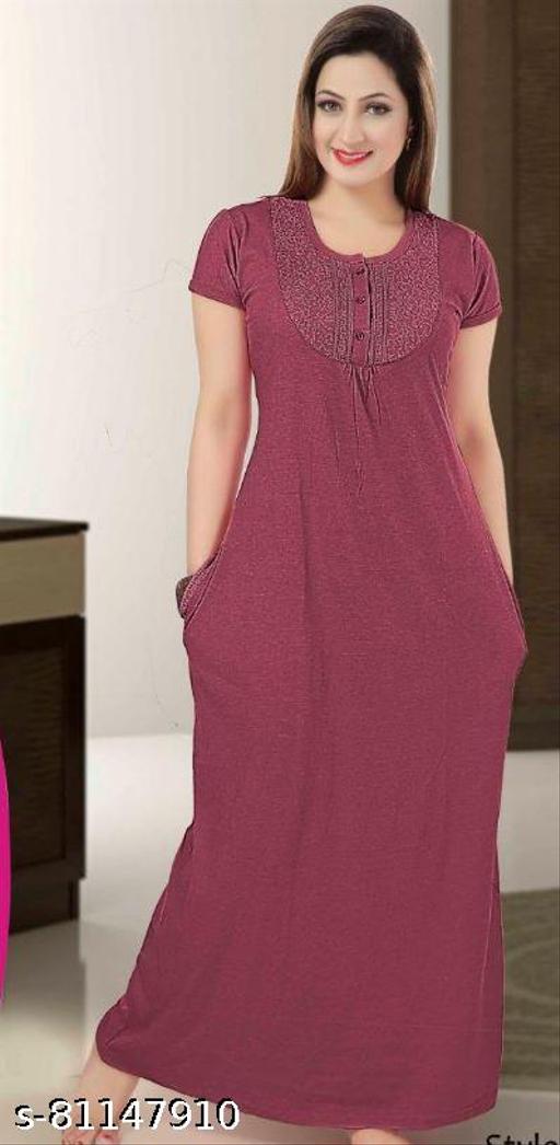  Women Fancy Hosiery Embroidered Nightdress - amamestyle