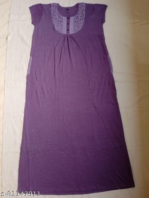  Women Fancy Hosiery Embroidered Nightdress - amamestyle