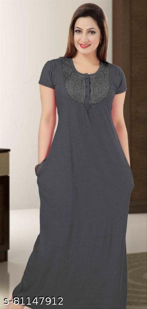  Women Fancy Hosiery Embroidered Nightdress - amamestyle