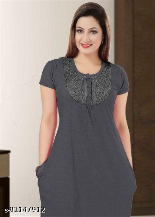  Women Fancy Hosiery Embroidered Nightdress - amamestyle