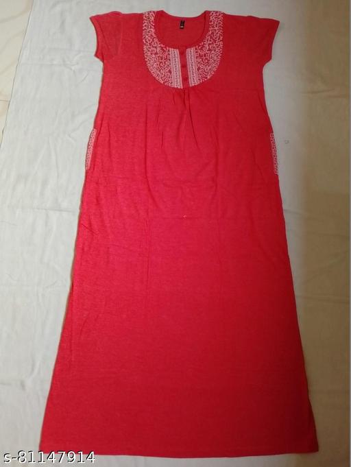  Women Fancy Hosiery Embroidered Nightdress - amamestyle