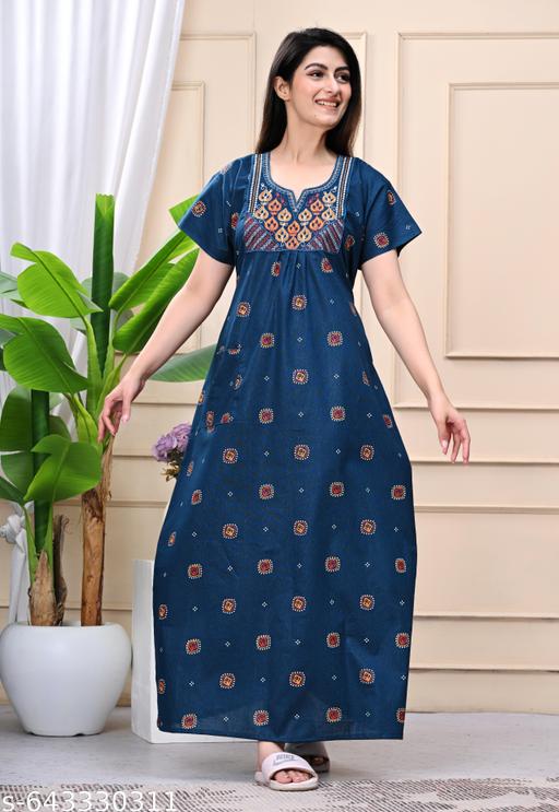 cotton nighty for women - amamestyle