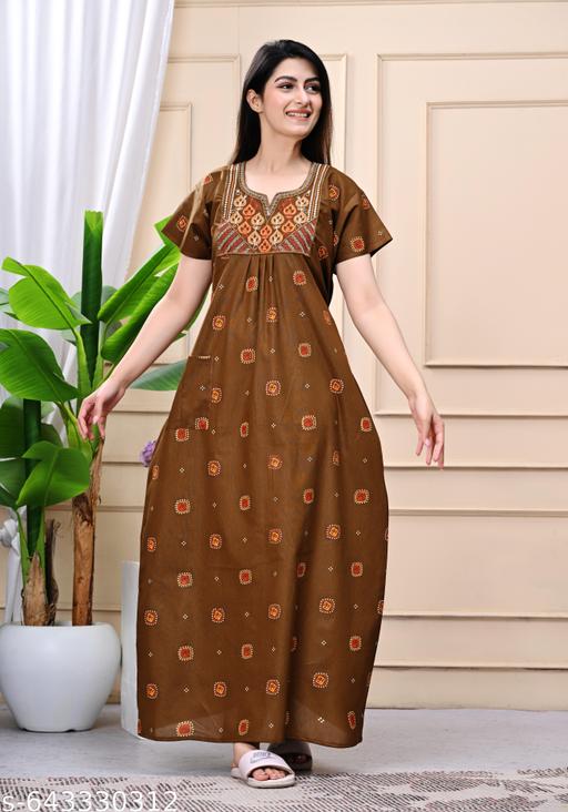 cotton nighty for women - amamestyle