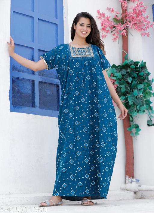 nighty women nighty, nighty, cotton nighty, pure cotton nighty, nighty women cotton, embroidery nighty, rayon nighty for women, rayon nighty - amamestyle