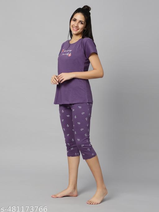AERINOR By Meesho Presents Women's Cotton Printed Night Suit  Set - amamestyle