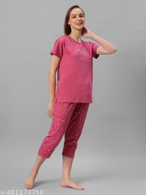 AERINOR By Meesho Presents Women's Cotton Printed Night Suit  Set - amamestyle
