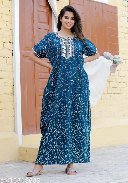 cotton nighty for women - amamestyle