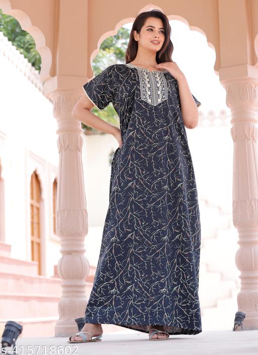 nighty women nighty, nighty, cotton nighty, pure cotton nighty, nighty women cotton, embroidery nighty, rayon nighty for women, rayon nighty - amamestyle