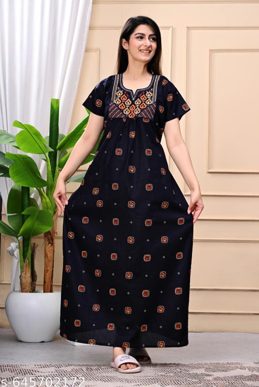 cotton nighty for women - amamestyle