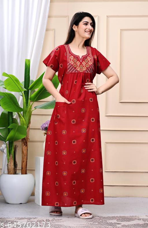 cotton nighty for women - amamestyle