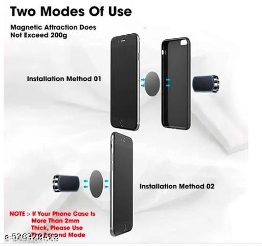 1PC Original Single Hand USE Magnetic Mobile Phone Holder for Car Dashboard/Car Phone Mount (Strong & Safe Magnets) - for Use in Car/Bike/Office/Home - Compatible with All Mobiles - Myshopic 